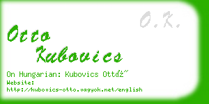 otto kubovics business card